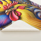 Helder Vibrant Rooster Sherpa Deken (3/4)