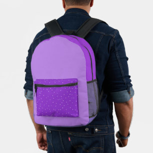 Helder violette paarse bedrukte rugzak