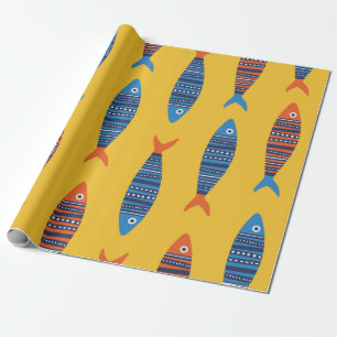 Helder vissen naadloos patroon. Schoenen hand Cadeaupapier