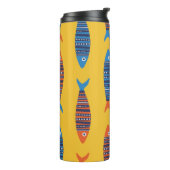 Helder vissen naadloos patroon. Schoenen hand Thermosbeker (Gedraaid links)