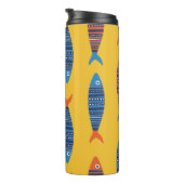 Helder vissen naadloos patroon. Schoenen hand Thermosbeker (Geroteerd rechts)