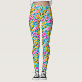 Helder vlinderpatroon leggings