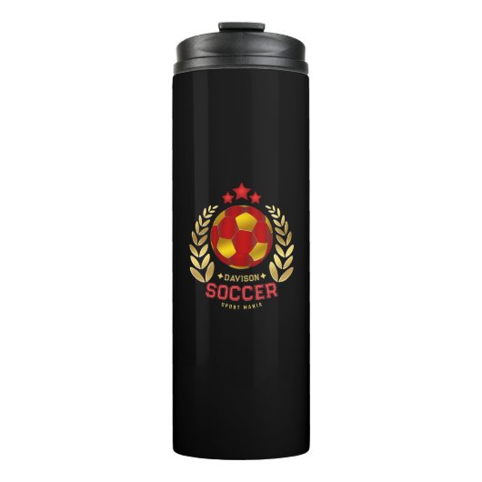 Helder Voetbal Logo Gepersonaliseerd Ontwerp Thermosbeker (Voorkant)