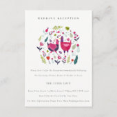 Helder Volk Farm Bloemrijke Vogels Trouwreceptie Informatiekaartje (Voorkant)