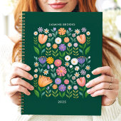 Helder Volkskunst Bloemmotief Aangepaste Naam Planner