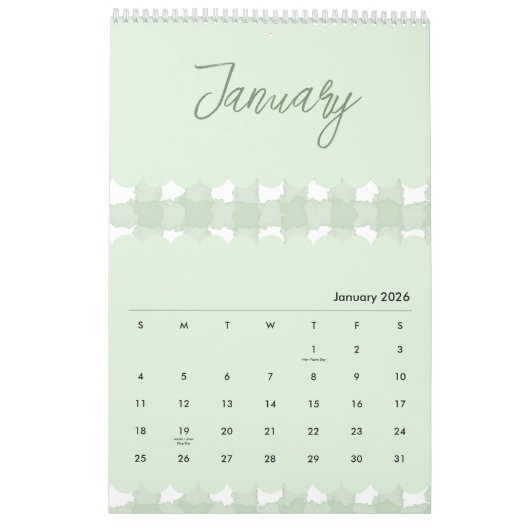 Helder, vrolijk en schattig ontwerp kalender (Jan 2026)