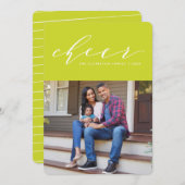 Helder vrolijk leuk script vakantie fotokaart feestdagenkaart (Voorkant / Achterkant)