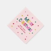 Helder & Vrolijk Modern Merry Christmas Blush Pink Servet (Hoek)