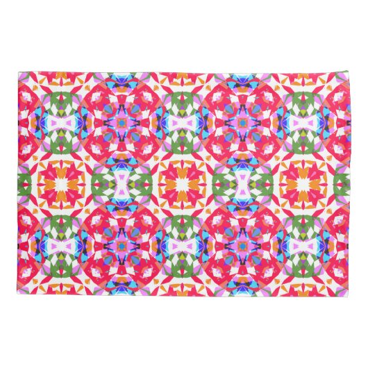 Helder vrolijk traditioneel kerstster patroon kussensloop (Achterkant)