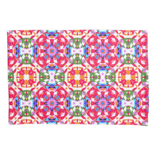 Helder vrolijk traditioneel kerstster patroon kussensloop (Voorkant)