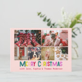 Helder & Vrolijk Vrolijk Kerstfeest 6 Foto Blush P Feestdagenkaart (Staand voorkant)