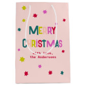 Helder & Vrolijk Vrolijk Kerstfeest Gepersonalisee Medium Cadeauzakje (Voorkant)