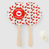 Helder Vrolijke Watermeloenen Zomerfeest Handwaaier (Voorkant en achterkant)