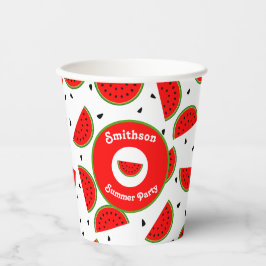 Helder Vrolijke Watermeloenen Zomerfeest Papieren Bekers