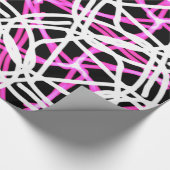 Helder, warm roze kalieidoscooppatroon cadeaupapier (Hoek)