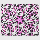 Helder, warm roze kalieidoscooppatroon cadeaupapier (Vlak)