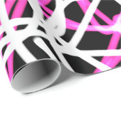 Helder, warm roze kalieidoscooppatroon cadeaupapier (Rol Hoek)