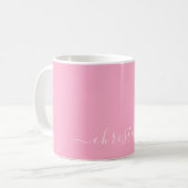 Helder Warm Roze Wit Minimalist Naam 015 Koffiemok (Voorkant links)