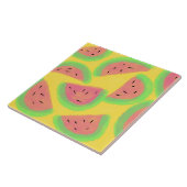 Helder watermeloen geel roze tegeltje (Zijkant)