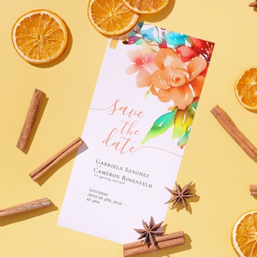 Helder Waterverf Bloem Bruiloft Save The Date