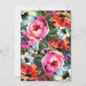 Helder Waterverf Bloem Paars Bruidsdiner Kaart (Achterkant)