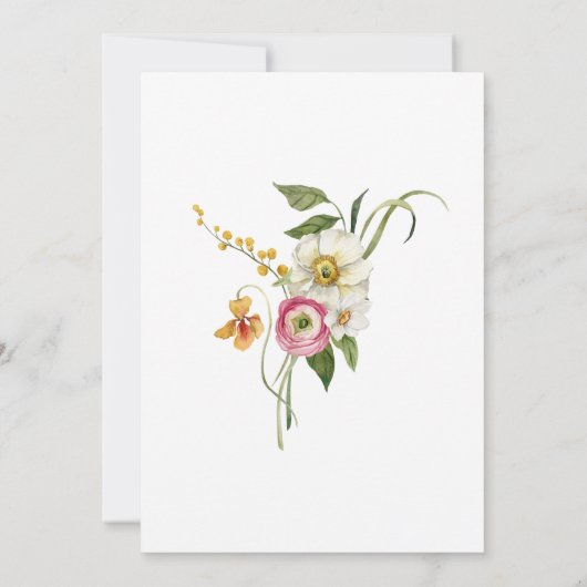 Helder waterverf bloemen 60ste verjaardagsfeestje kaart (Achterkant)