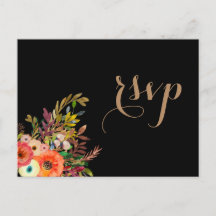 Helder Waterverf Bloemen Bruiloft RSVP Uitnodiging
