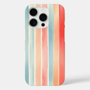 Helder waterverf kleurrijk streeppatroon iPhone 16 pro hoesje