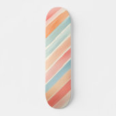 Helder Waterverf Kleurrijk Streeppatroon Persoonlijk Skateboard (Voorkant)
