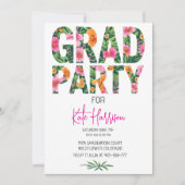 Helder waterverf typografie grad feest uitnodiging (Voorkant)
