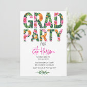 Helder waterverf typografie grad feest uitnodiging (Staand voorkant)