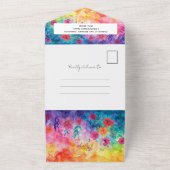 Helder waterverloop weiland bloemen bruiloft all in one uitnodiging (Buitenkant)