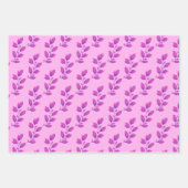 Helder & Whimsical Roze Aquarel Botanisch blad Inpakpapier Vel (Voorkant 3)