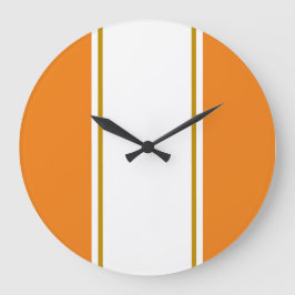 Helder wit bruin racestrepen op warm Sinaasappel Grote Klok