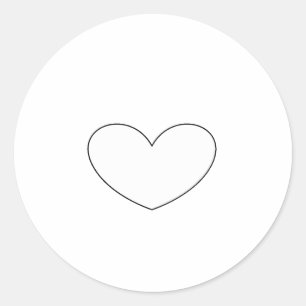 Helder wit hart ronde sticker