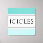 Helder Wit Koel Blauwgroen Polar Blauw Strepen ICI Canvas Afdruk (Voorkant)