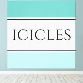 Helder Wit Koel Blauwgroen Polar Blauw Strepen ICI Canvas Afdruk (Insitu (Houten vloer))