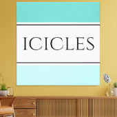 Helder Wit Koel Blauwgroen Polar Blauw Strepen ICI Canvas Afdruk (Insitu (Woonkamer))