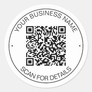 Helder Wit QR Code Smart Contact Ronde Sticker