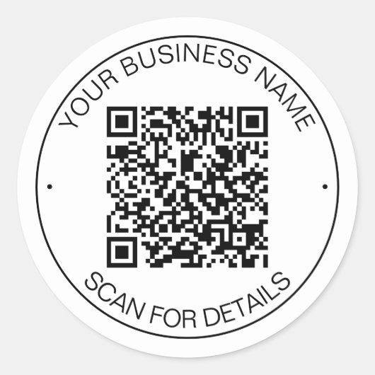 Helder Wit QR Code Smart Contact Ronde Sticker (Voorkant)