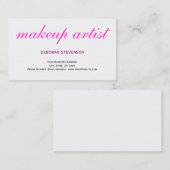 Helder wit roze make-up artiest Visitekaartje (Voorkant / Achterkant)