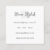 Helder wit vet vierkant visitekaartje (Achterkant)