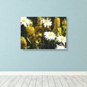 Helder Witte Madeliefjes Canvas Afdruk (Insitu (Houten vloer))