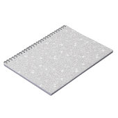 Helder witte zilverkleurige kleur voor fijne kerst notitieboek (Linkerzijde)