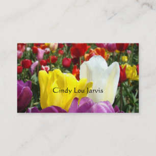 Helder Zakelijke Kaarten Tulp Bloemen voor Haar Visitekaartje