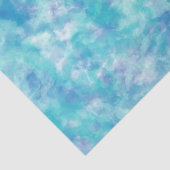 Helder Zee Blauwe Tone Waterverf Gemarmerd Tissuepapier (Detail)