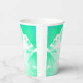 Helder zeeschuim groene bloem print papieren beker (Rechts)