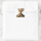Helder zilver abstract labelontwerp vierkante sticker (Tas)
