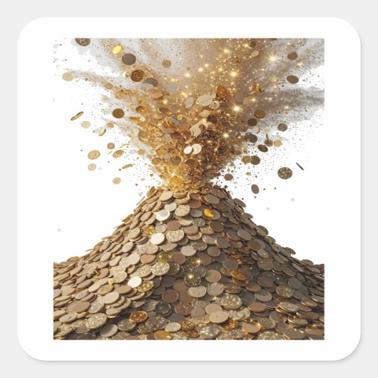 Helder zilver abstract labelontwerp vierkante sticker (Voorkant)