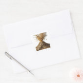 Helder zilver abstract labelontwerp vierkante sticker (Envelop)